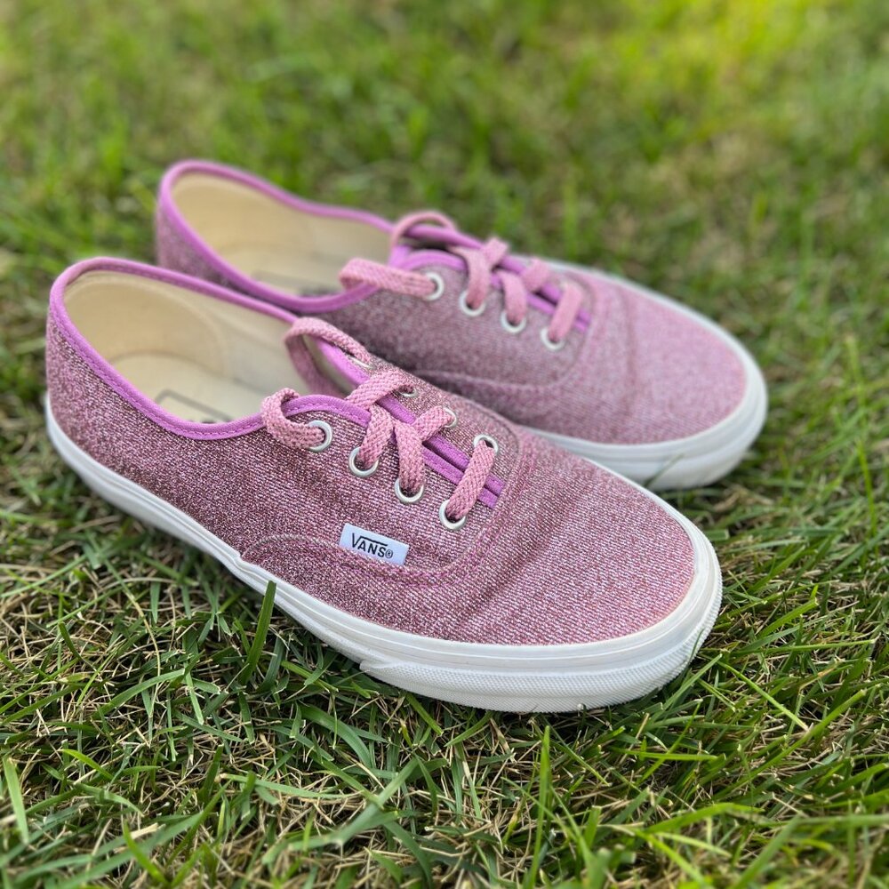 Vans Pink Gitter Shoes, Size 7